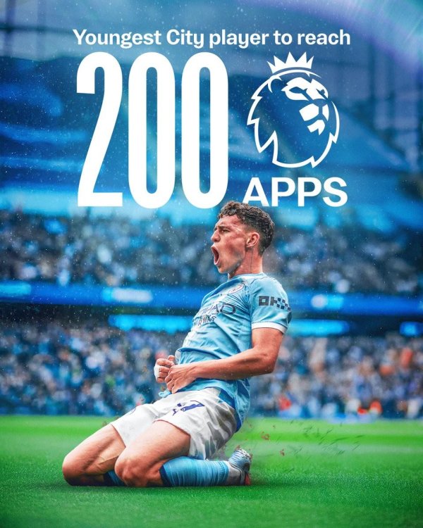 股票配资炒股 25岁158天，福登是达成英超200场里程碑最年轻的曼城球员